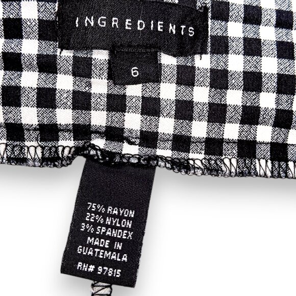 Ingredients- Women's-Gingham Checkered Black-White Shorts-Flat Panel-Summer - Picture 10 of 12